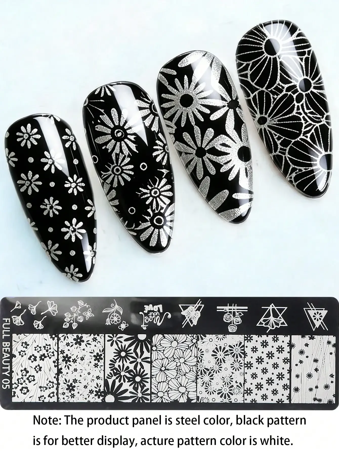 Nail Art Elegant - 1pc Vintage Daisy Flower Nail Art