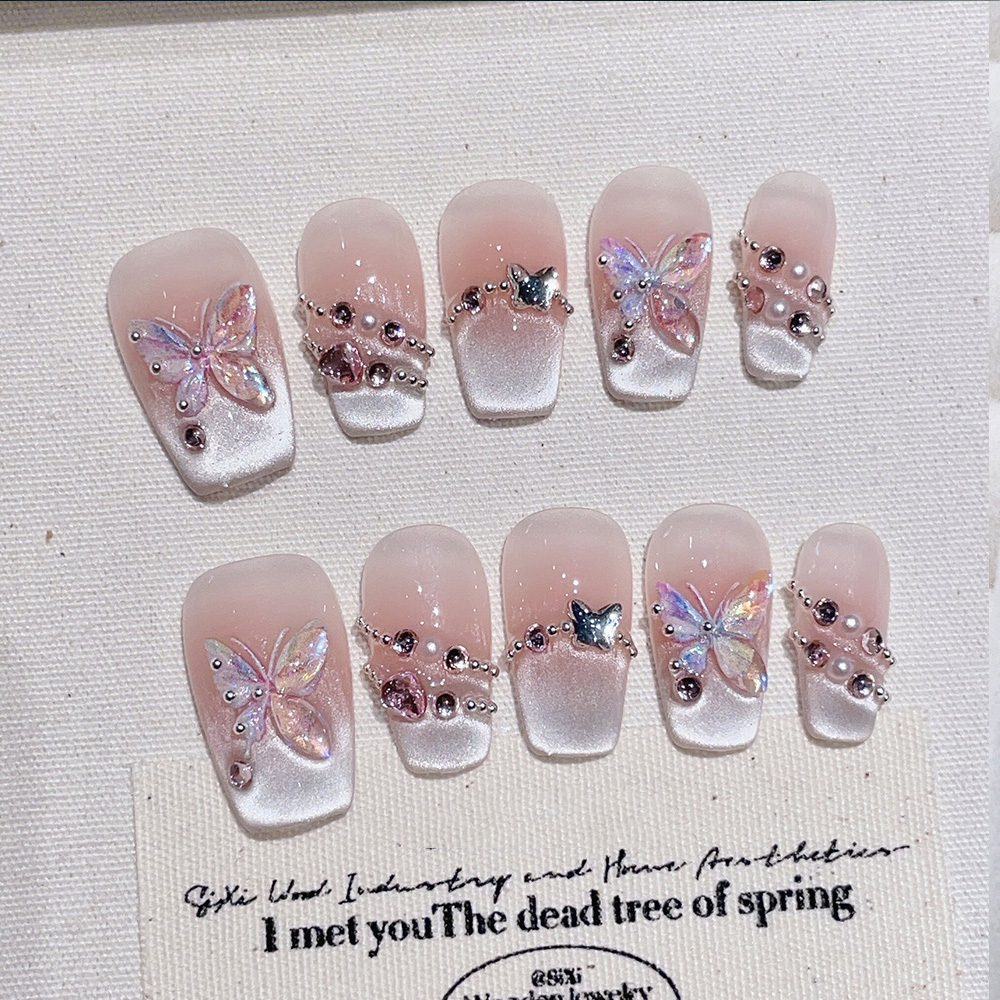 10pcs Short Trapezoid Handmade - Nail Art Elegant ulasan dan harga