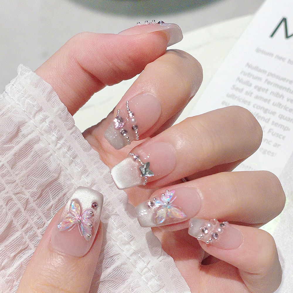 10pcs Short Trapezoid Handmade - Nail Art Elegant ulasan dan harga