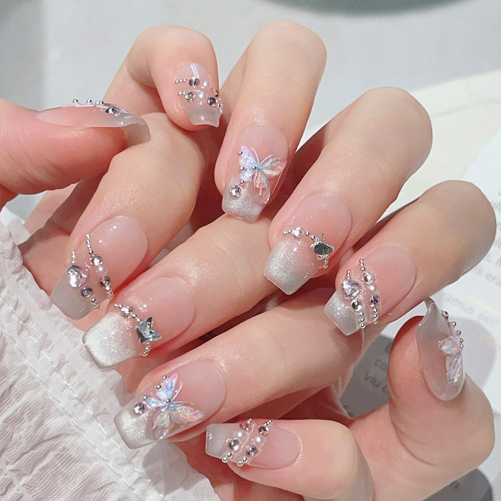 10pcs Short Trapezoid Handmade - Nail Art Elegant ulasan dan harga