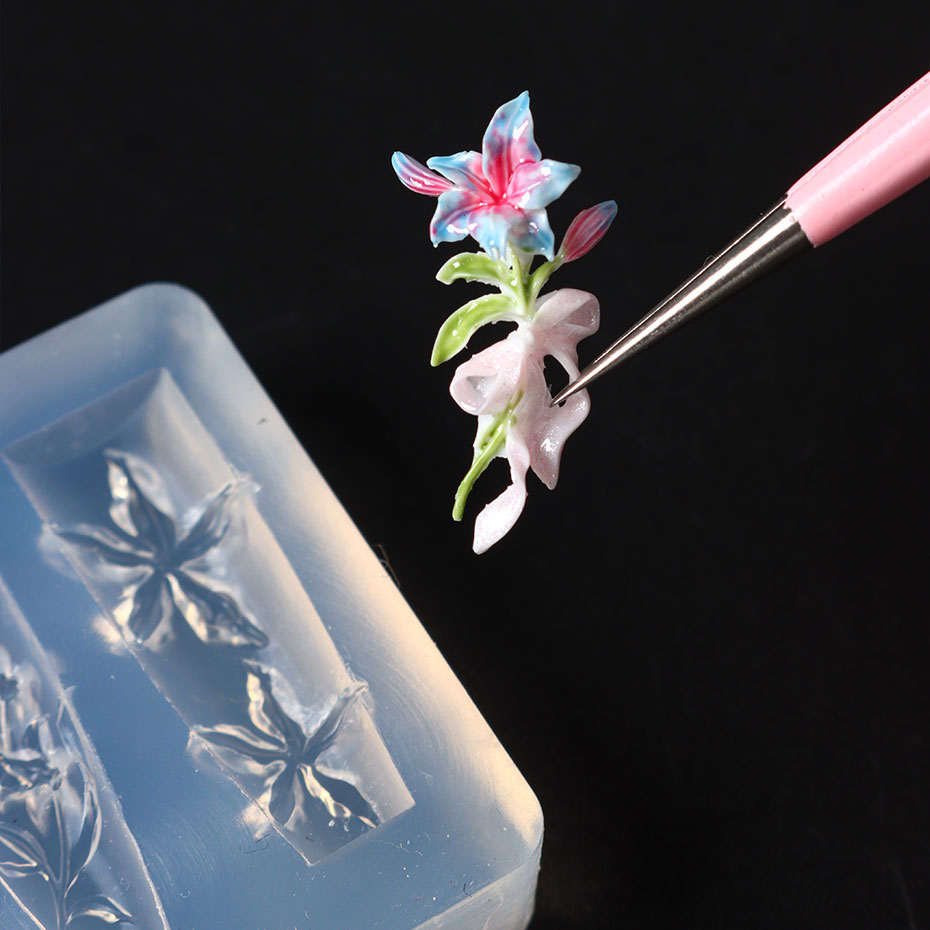 1pcs 3D Elegant Lily Nail Char - Nail Art Elegant ulasan dan harga
