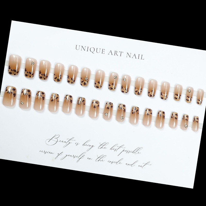 24 Pcs Simple Press Ons Nails  - Nail Art Leopard ulasan dan harga
