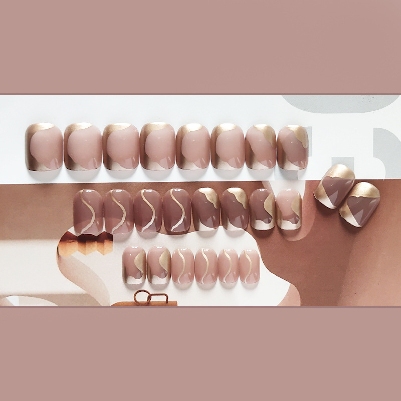 Nude Press On Nails with Silve - Nail Art Elegant ulasan dan harga