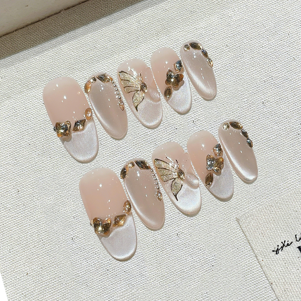 10pcs Medium Oval Handmade Pre - Nail Art Elegant ulasan dan harga