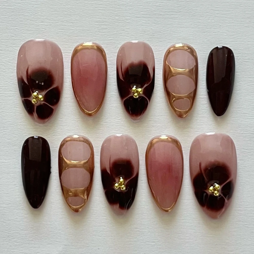 Hand-Painted Almond Flowers Ha - Nail Art Leopard ulasan dan harga