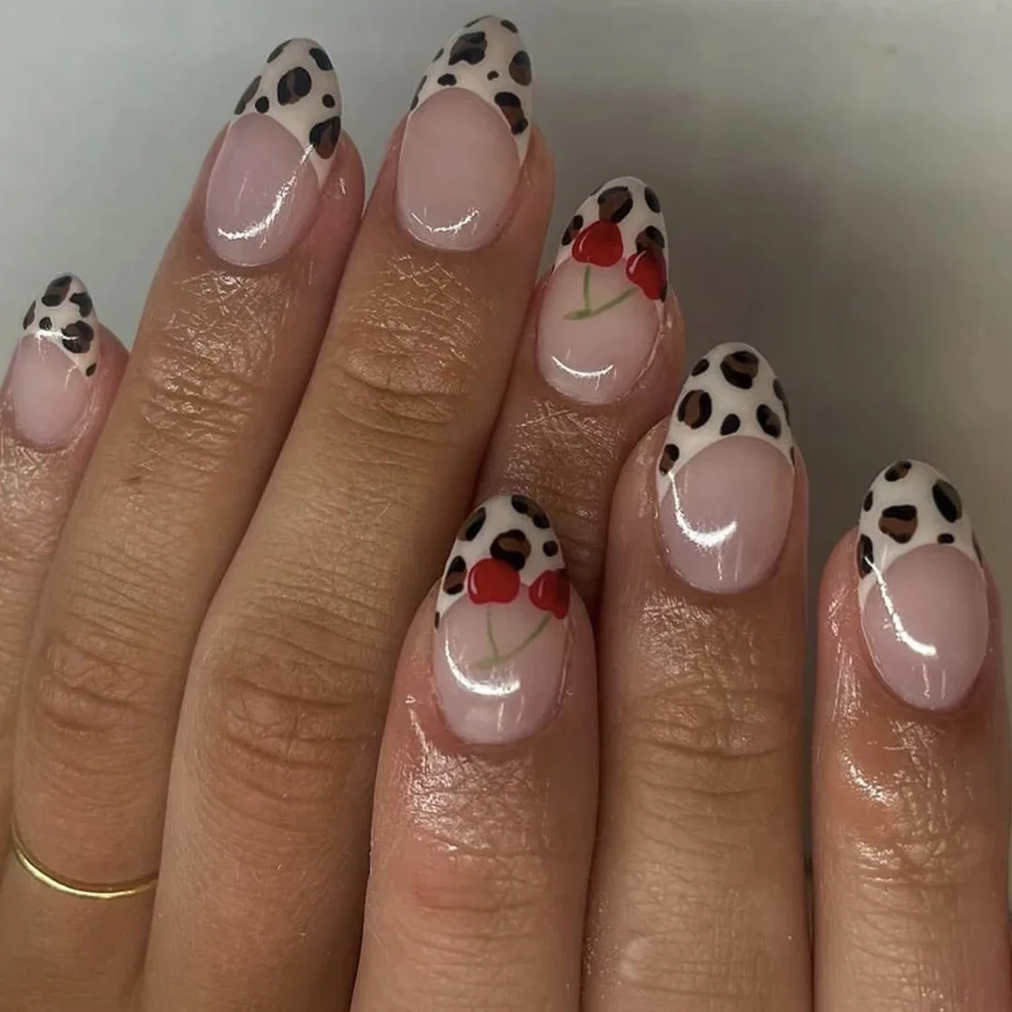 Leopard Print Long Pointed Fak - Nail Art Leopard ulasan dan harga