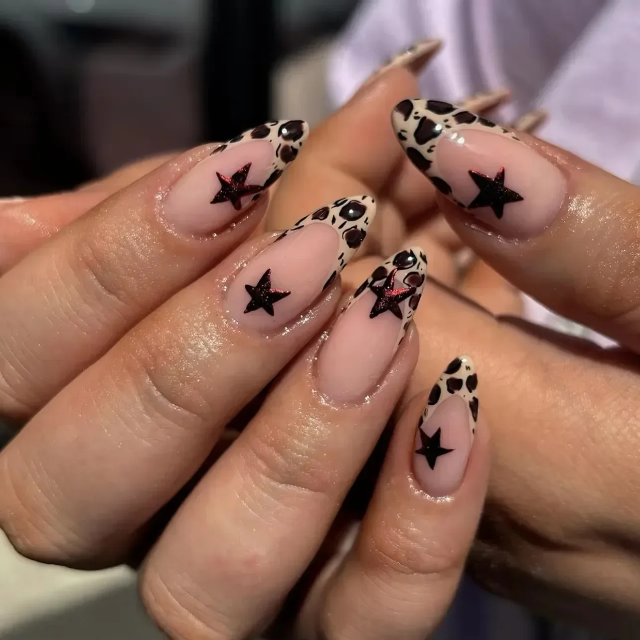 Leopard Print Long Pointed Fak - Nail Art Leopard ulasan dan harga