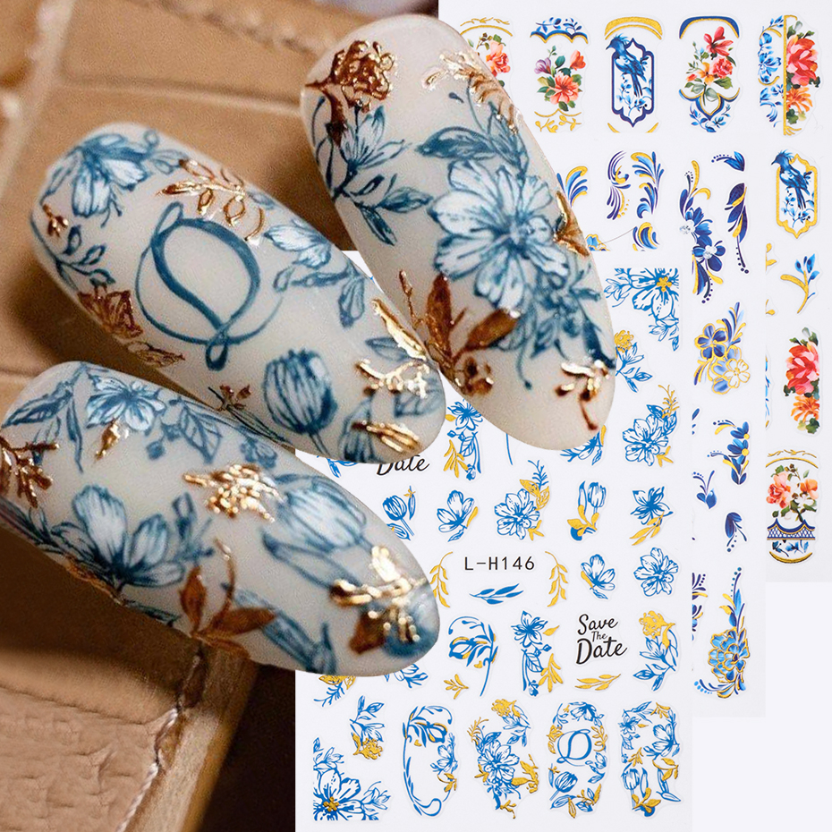 2/3 pcs 3D Vintage Bronzing Bl - Nail Art Elegant ulasan dan harga