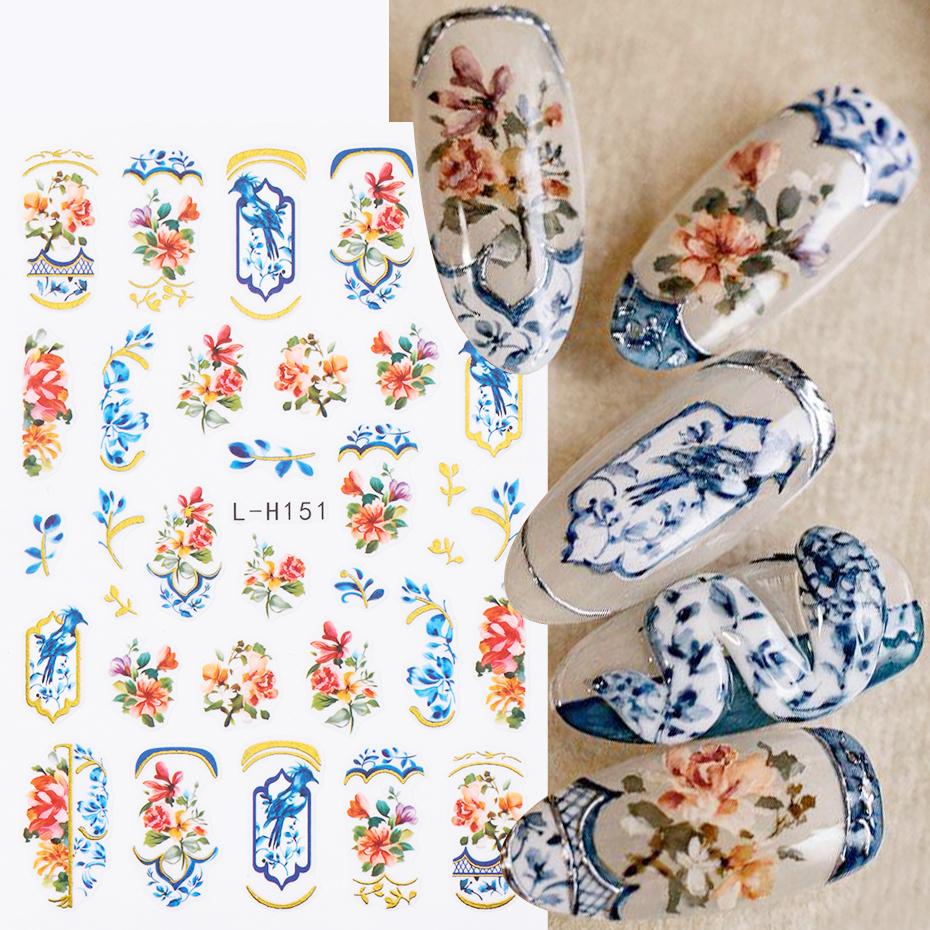 2/3 pcs 3D Vintage Bronzing Bl - Nail Art Elegant ulasan dan harga