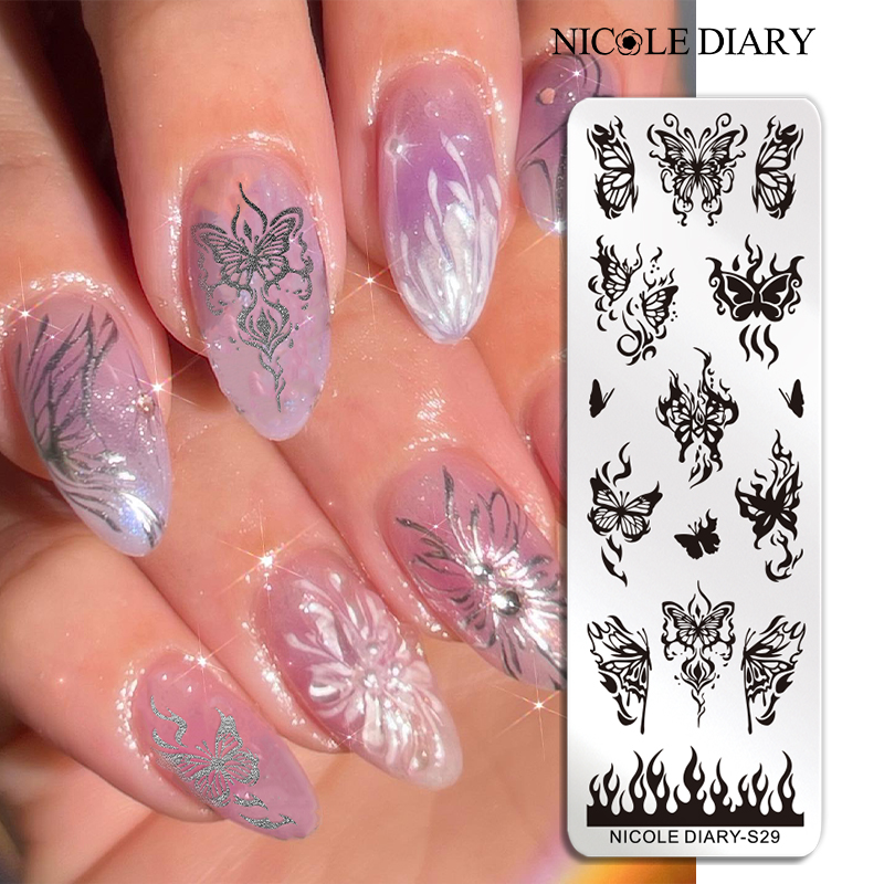NICOLE DIARY Butterfly Nail Ar - Nail Art Leopard ulasan dan harga