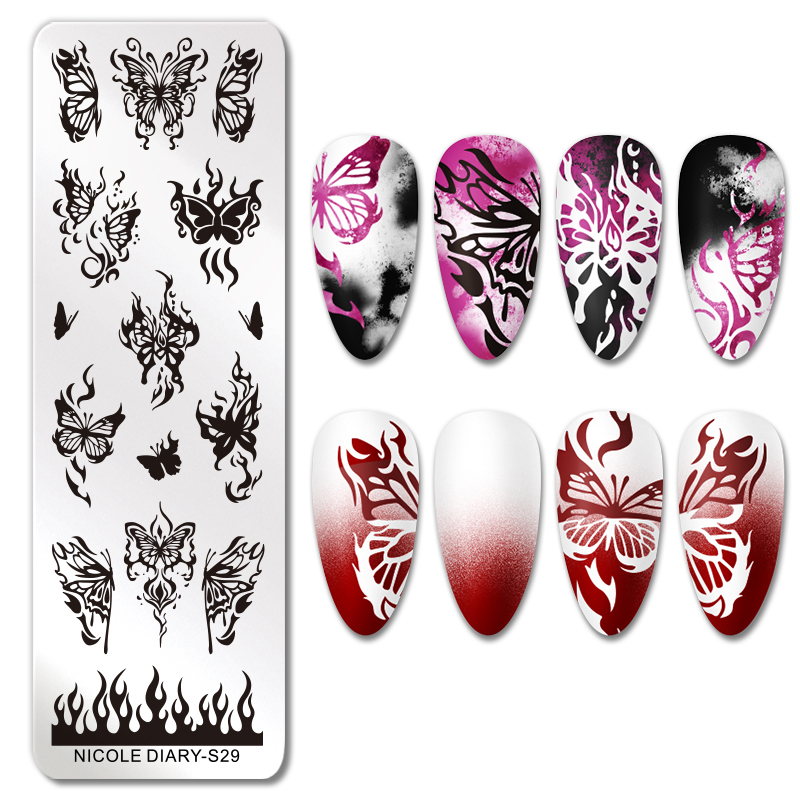 NICOLE DIARY Butterfly Nail Ar - Nail Art Leopard ulasan dan harga