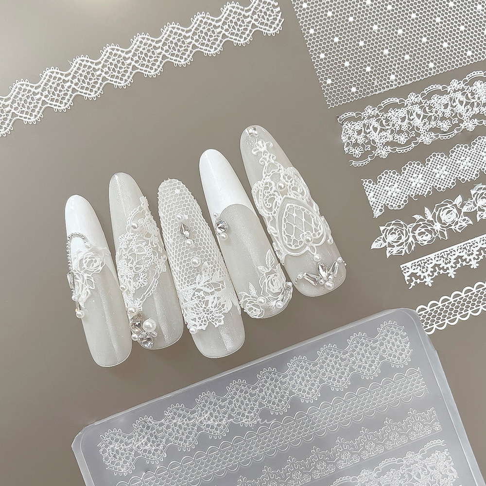 1Pcs 3D Lace Rose Silicone Nai - Nail Art Elegant ulasan dan harga
