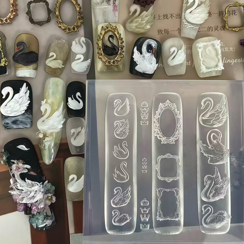 Elegant Swan Crown Nail Art Mo - Nail Art Elegant ulasan dan harga