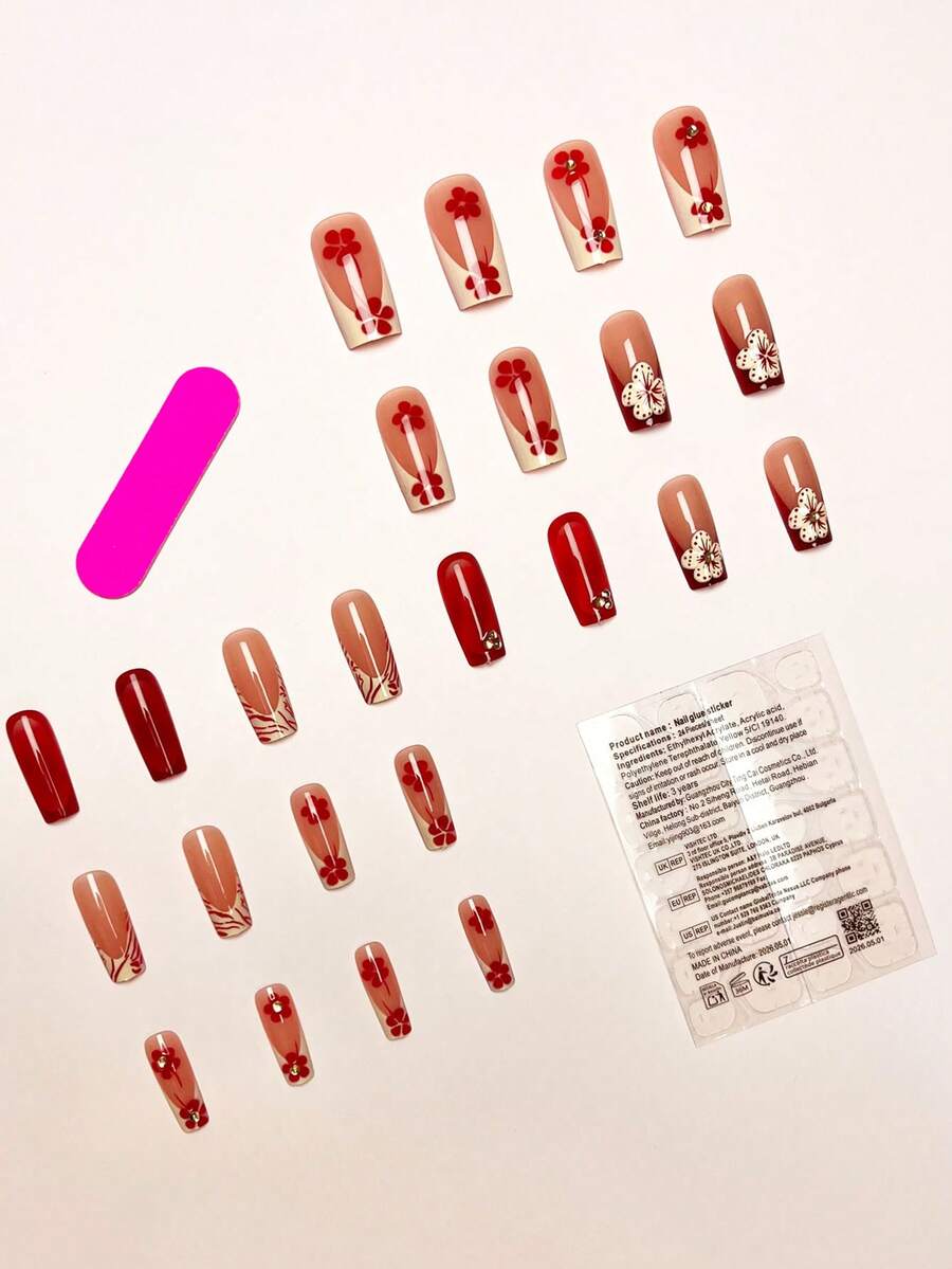24pcs/Set Minimalist French Bu - Nail Art Elegant ulasan dan harga