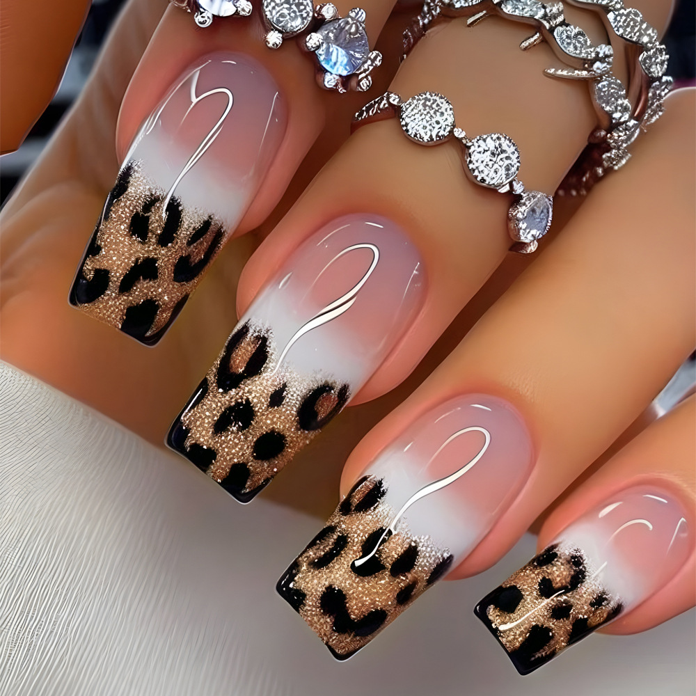 Leopard Print French Tip Press - Nail Art Leopard ulasan dan harga