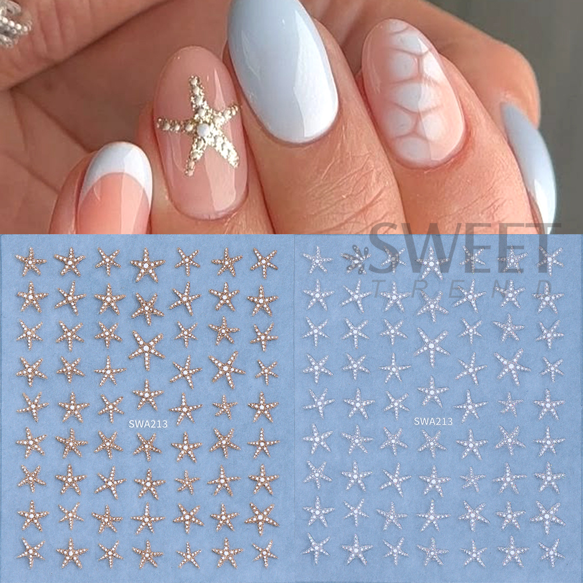 4pcs Bronzing Marine Life Nail - Nail Art Leopard ulasan dan harga
