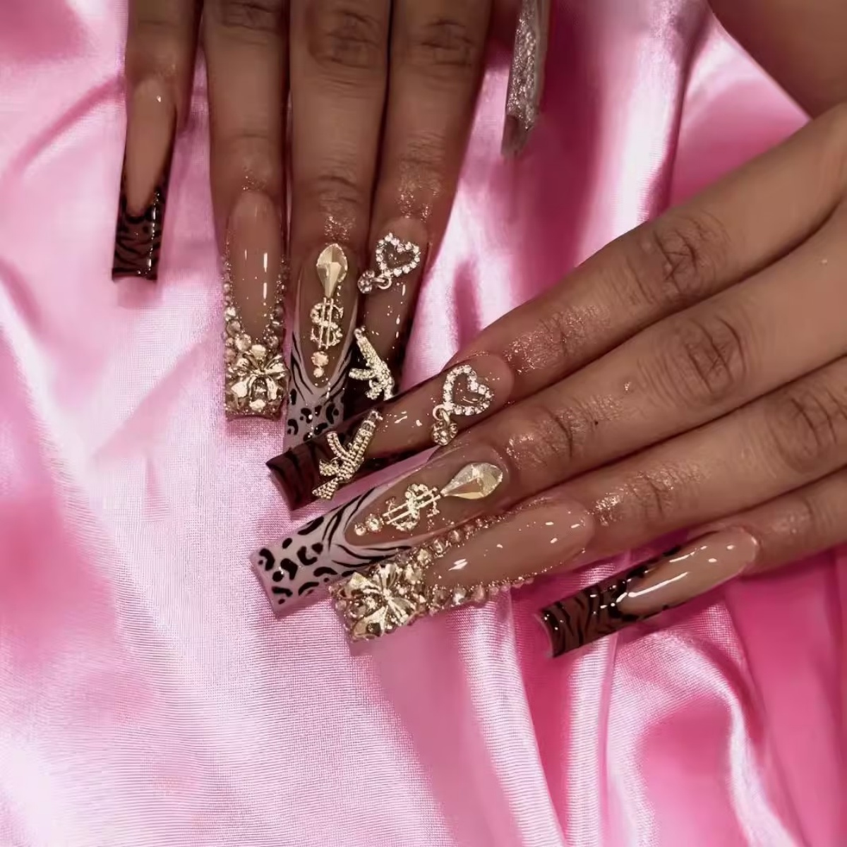 24pcs Pink Creative inlaid leo - Nail Art Leopard ulasan dan harga