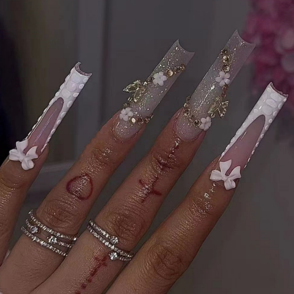 24pcs Pink Creative inlaid leo - Nail Art Leopard ulasan dan harga