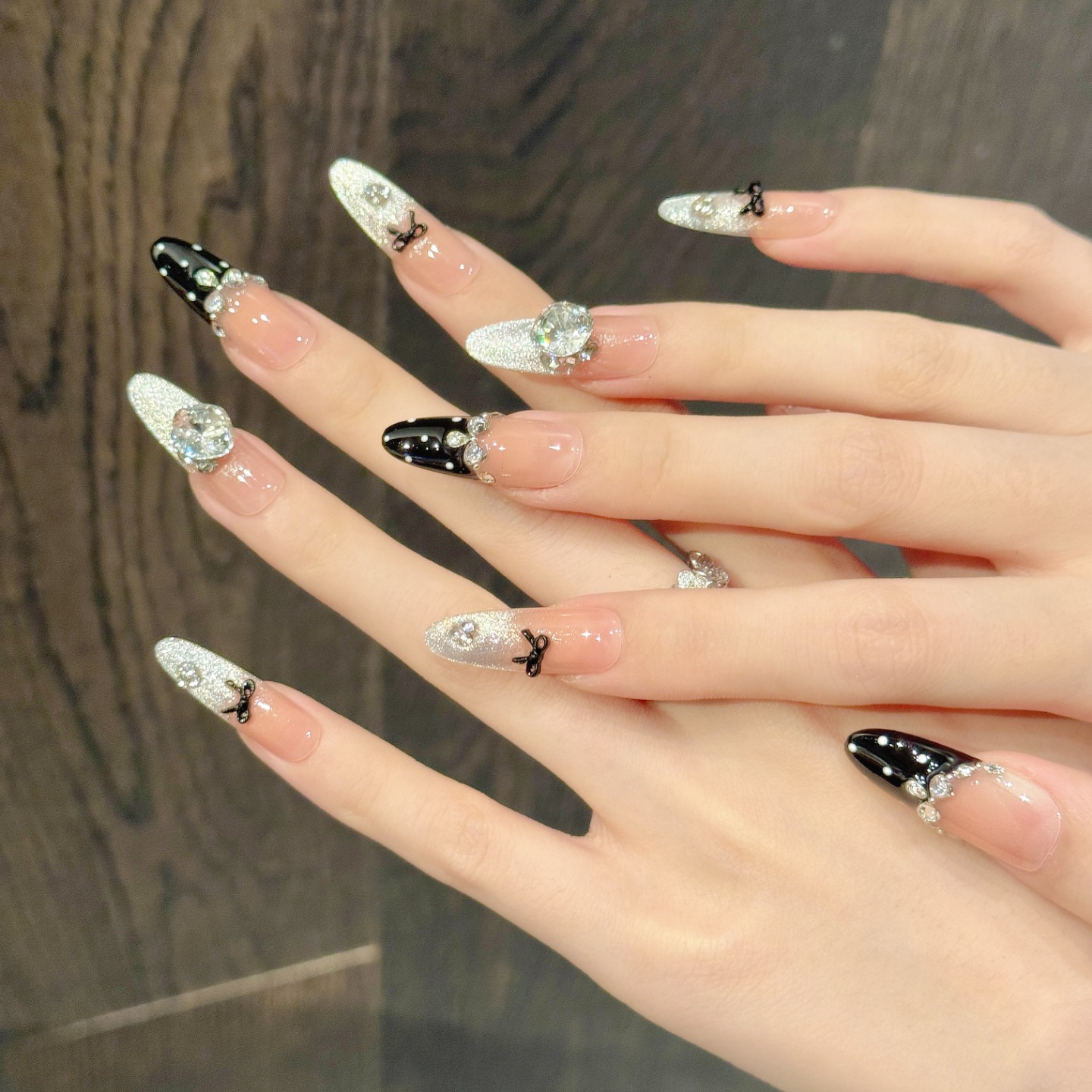 10pcs Handmade Pressed Long Ov - Nail Art Elegant ulasan dan harga