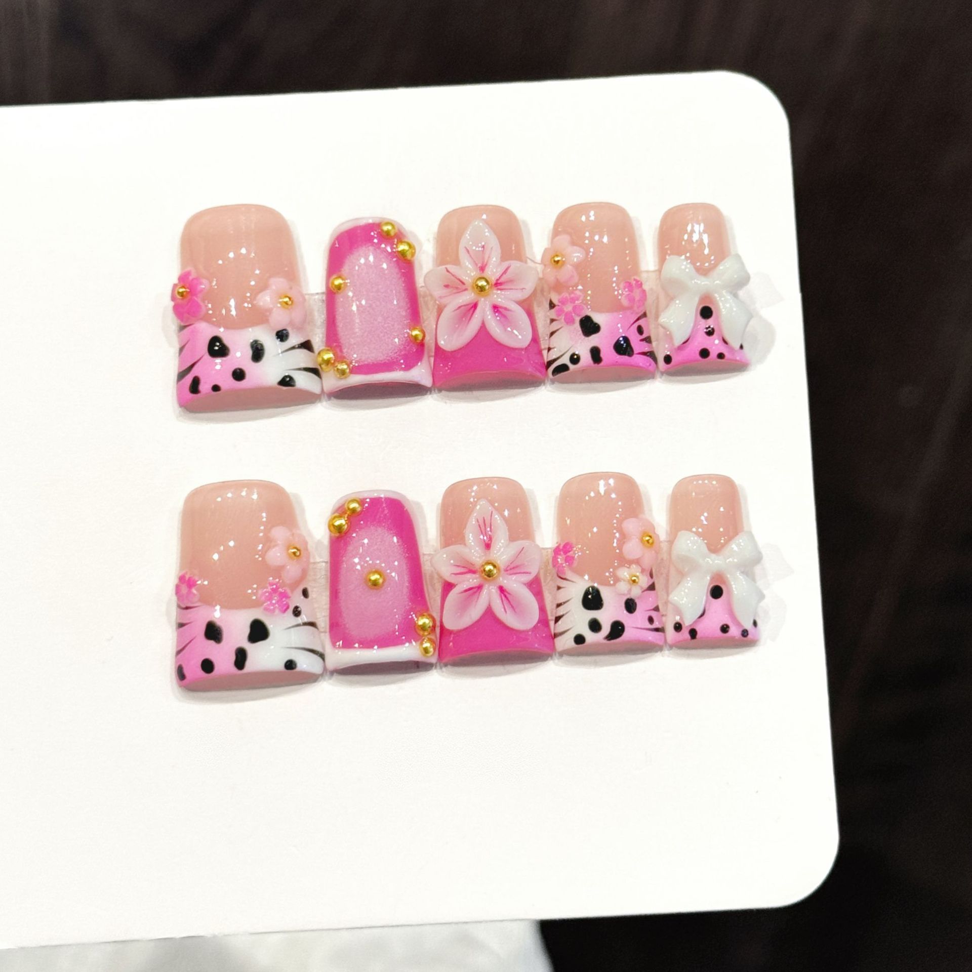 10pcs Pure Hand Pressed Duck N - Nail Art Leopard ulasan dan harga