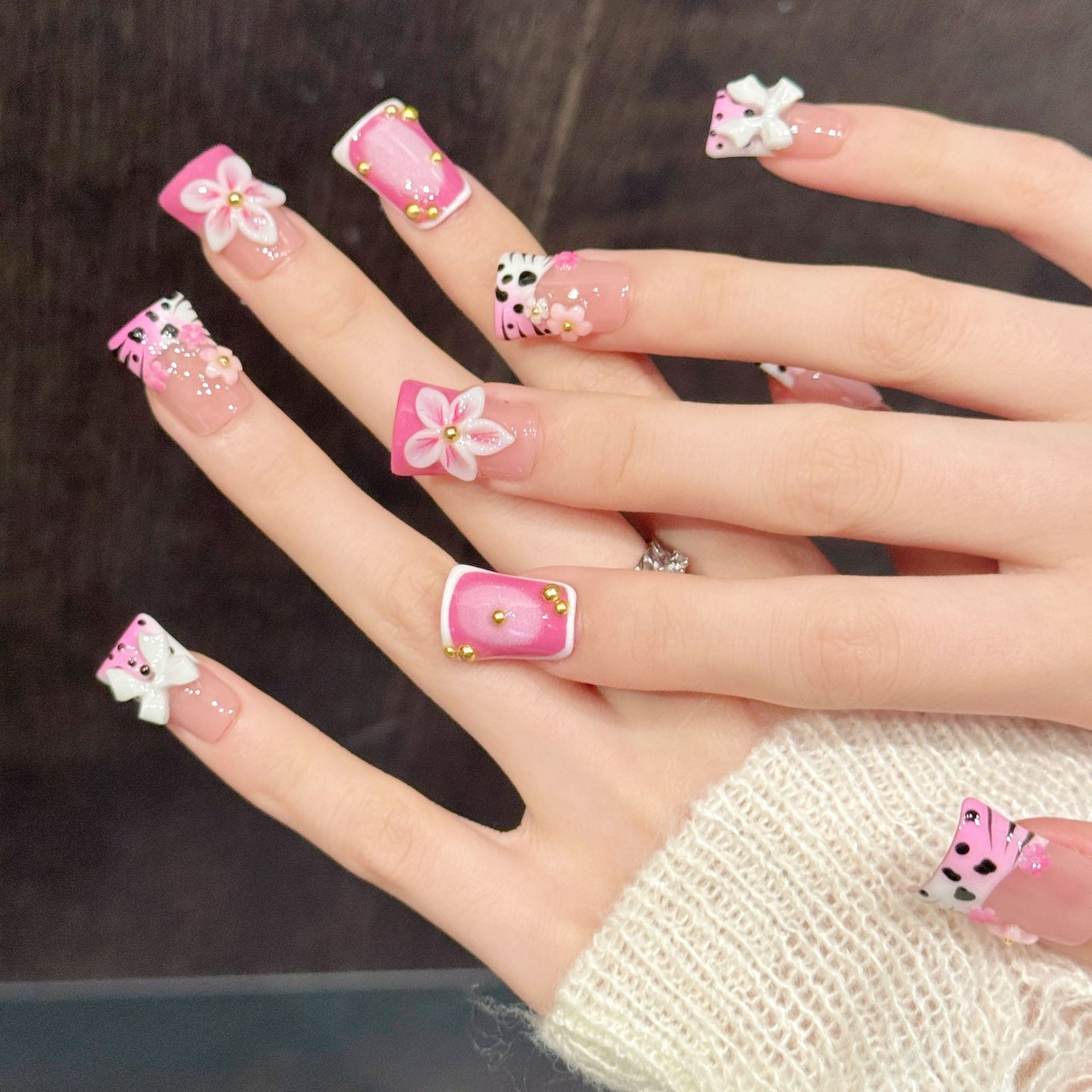 10pcs Pure Hand Pressed Duck N - Nail Art Leopard ulasan dan harga