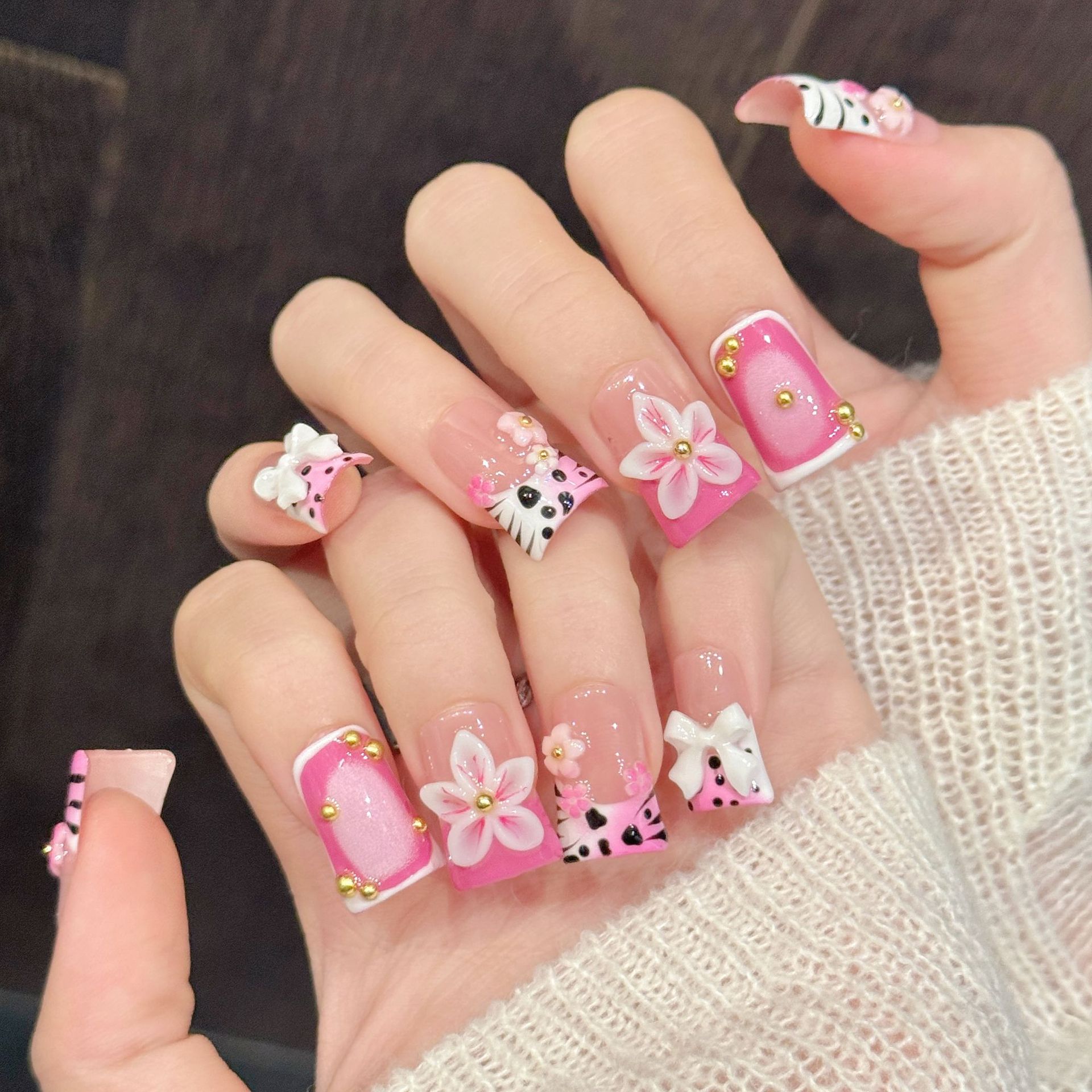 10pcs Pure Hand Pressed Duck N - Nail Art Leopard ulasan dan harga