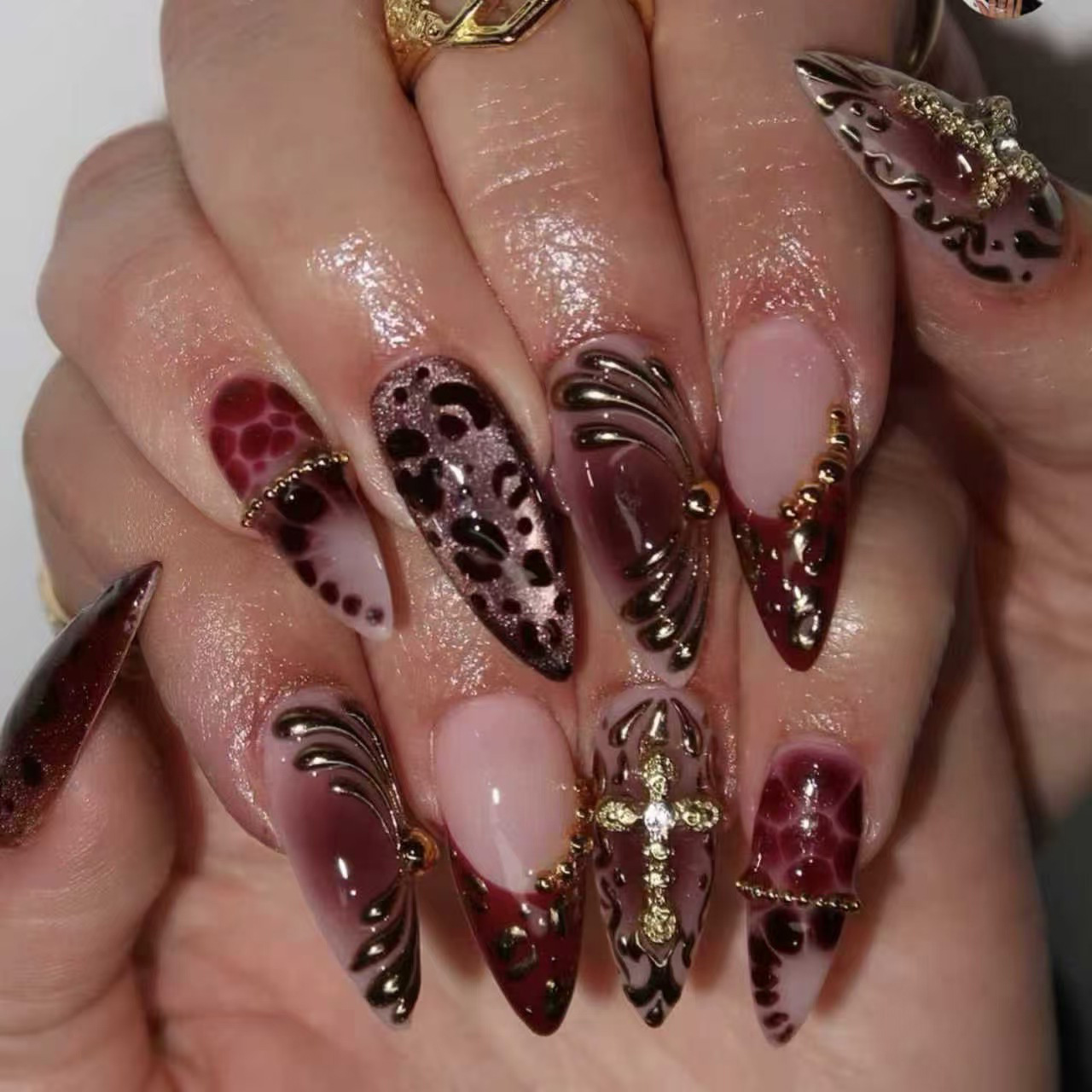 Medium fake nails for women gr - Nail Art Leopard ulasan dan harga