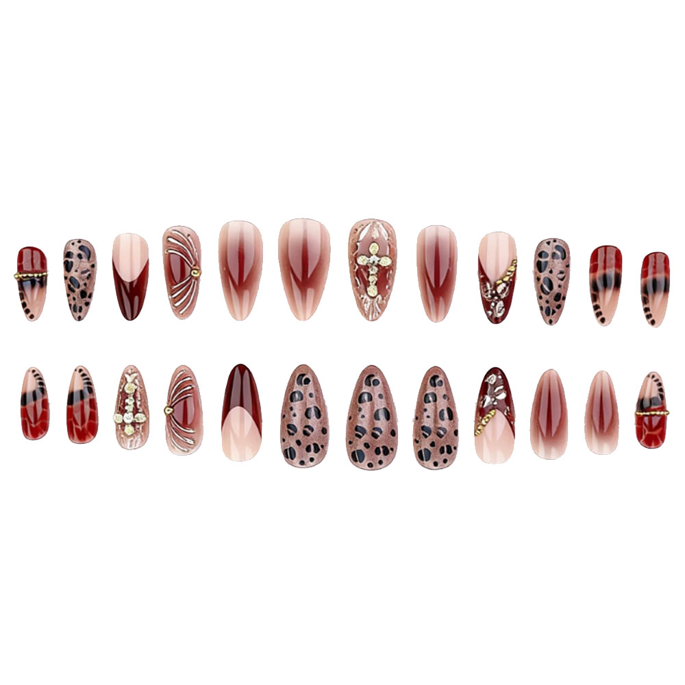 Medium fake nails for women gr - Nail Art Leopard ulasan dan harga