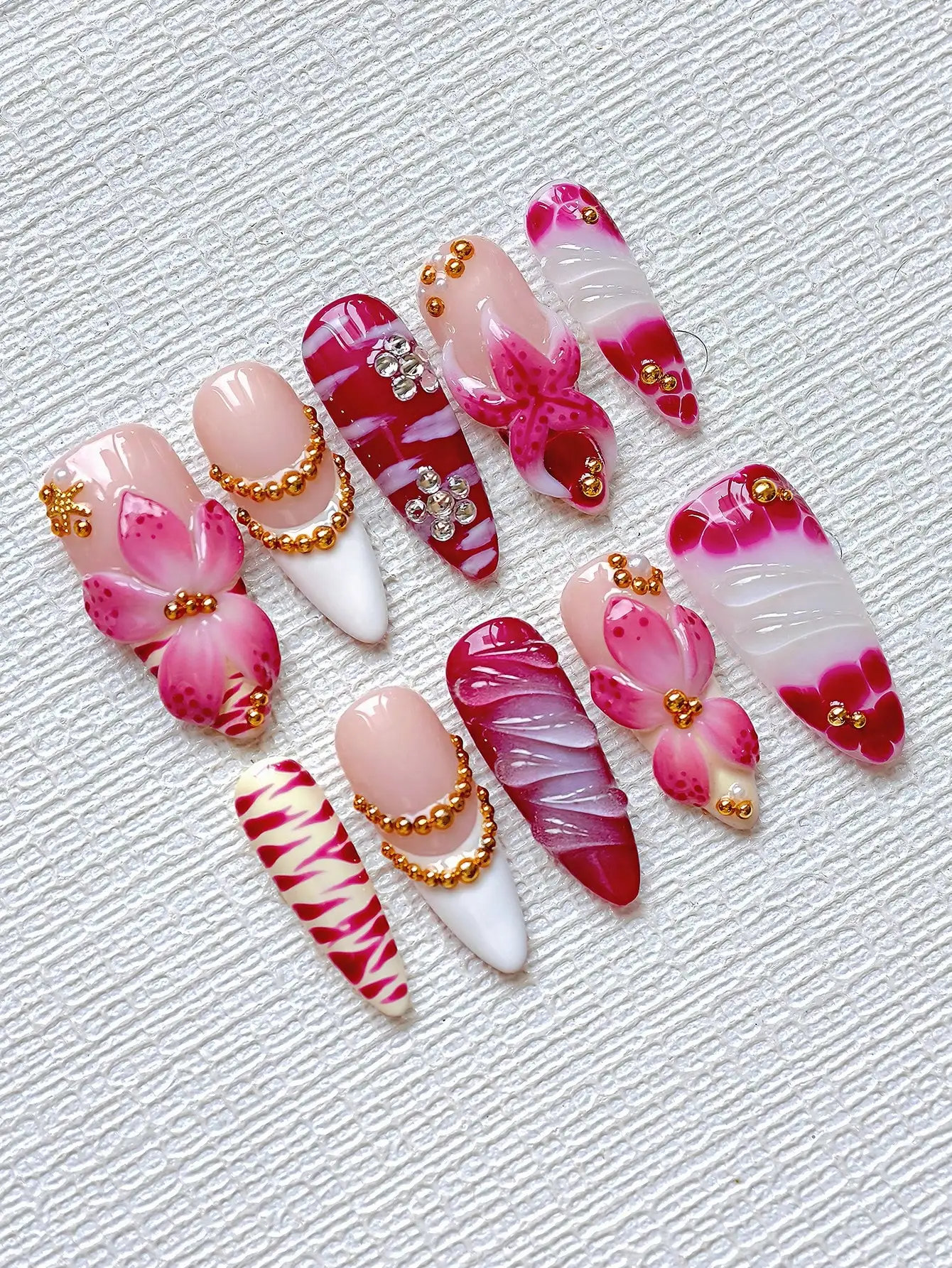 10pcs Y2K Elegant Almond-Shape - Nail Art Elegant ulasan dan harga