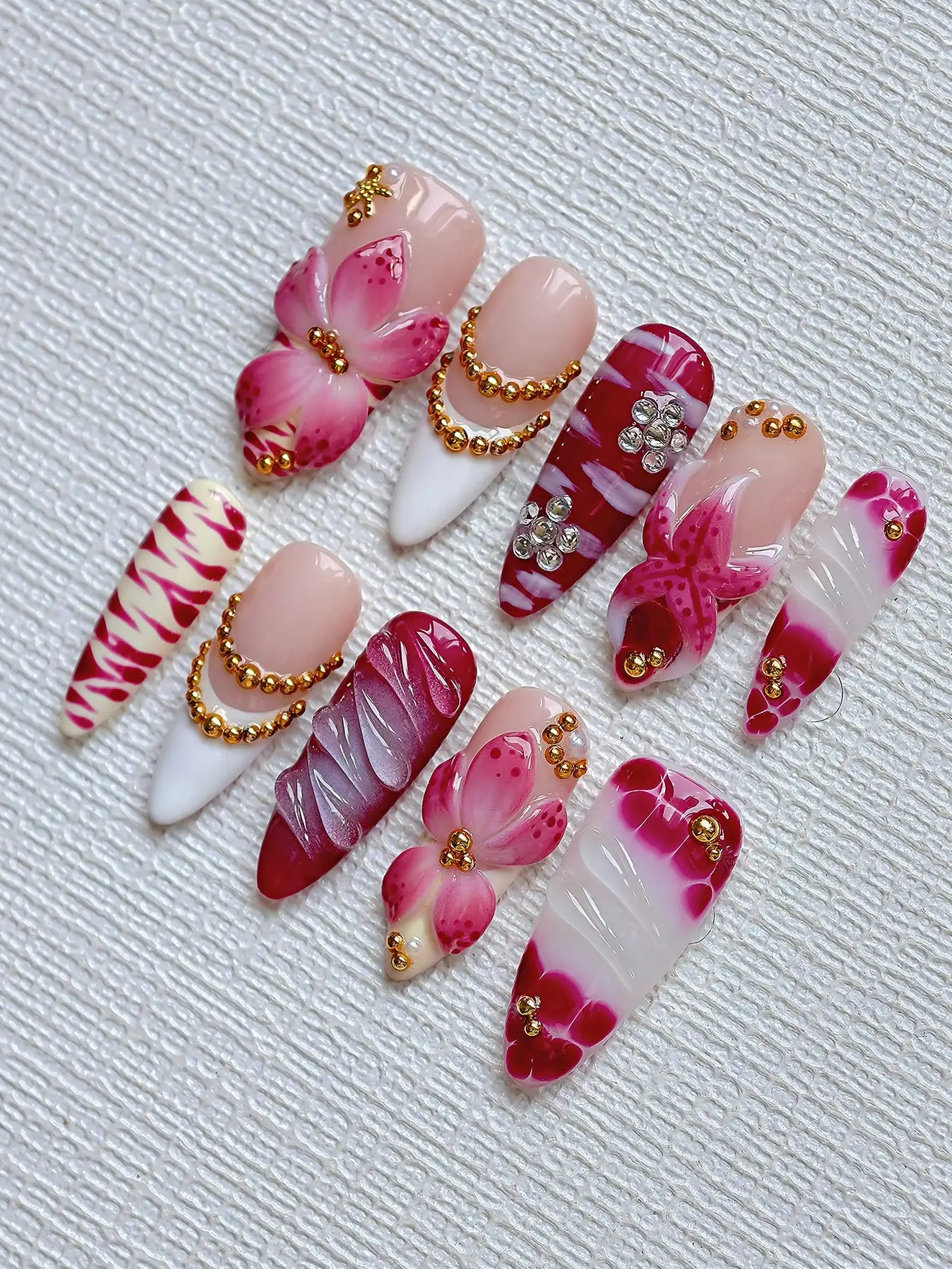 10pcs Y2K Elegant Almond-Shape - Nail Art Elegant ulasan dan harga