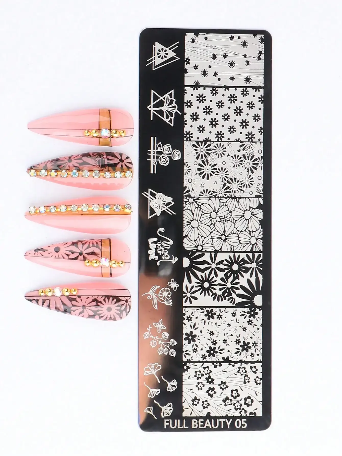1pc Vintage Daisy Flower Nail  - Nail Art Elegant ulasan dan harga
