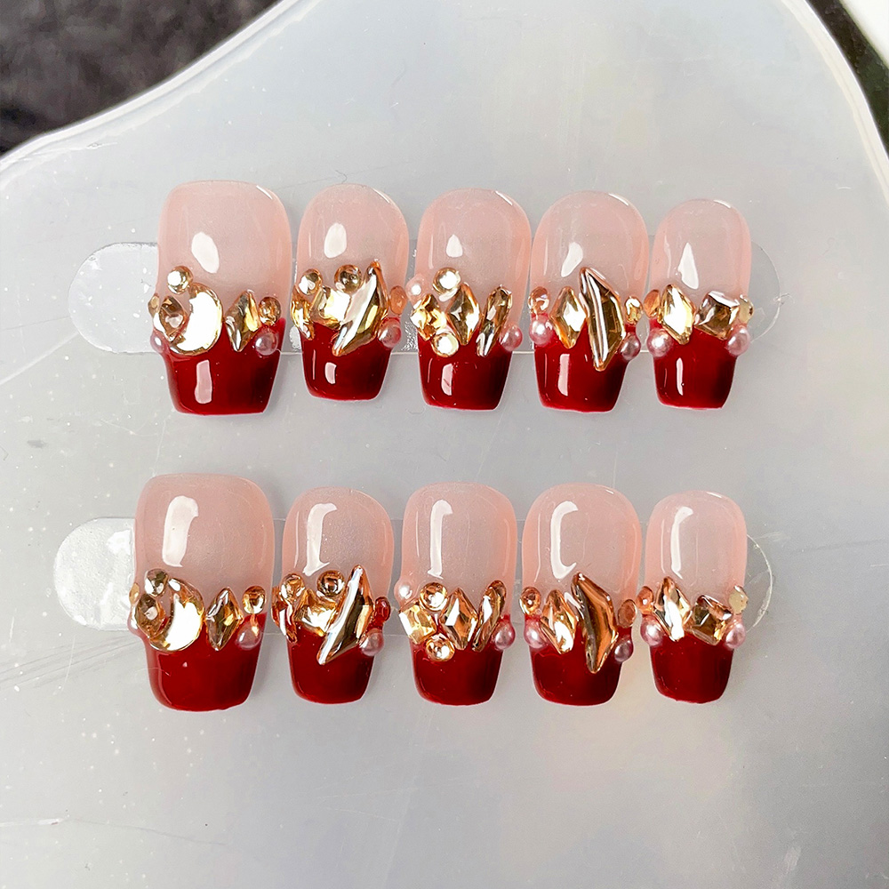 10pcs Short Trapezoid Handmade - Nail Art Elegant ulasan dan harga