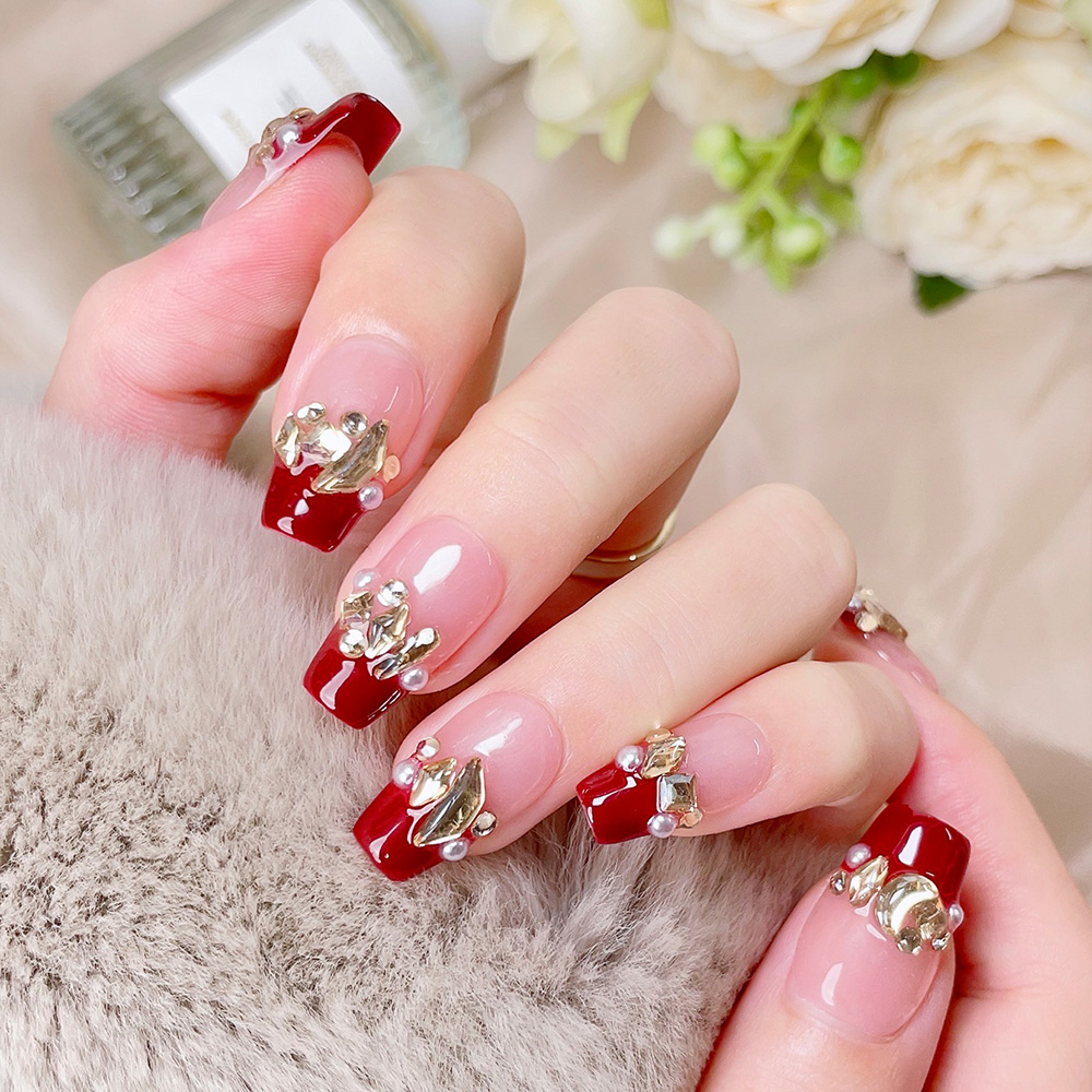 10pcs Short Trapezoid Handmade - Nail Art Elegant ulasan dan harga