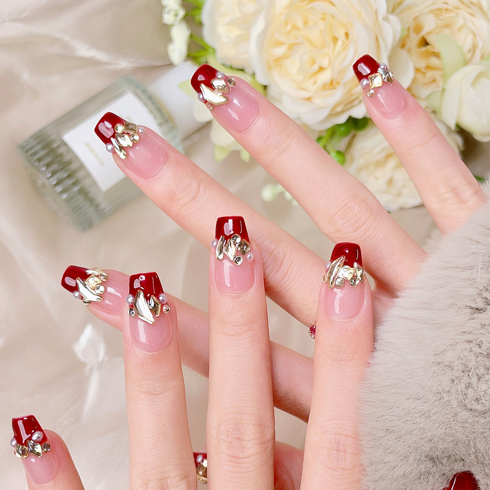 10pcs Short Trapezoid Handmade - Nail Art Elegant ulasan dan harga