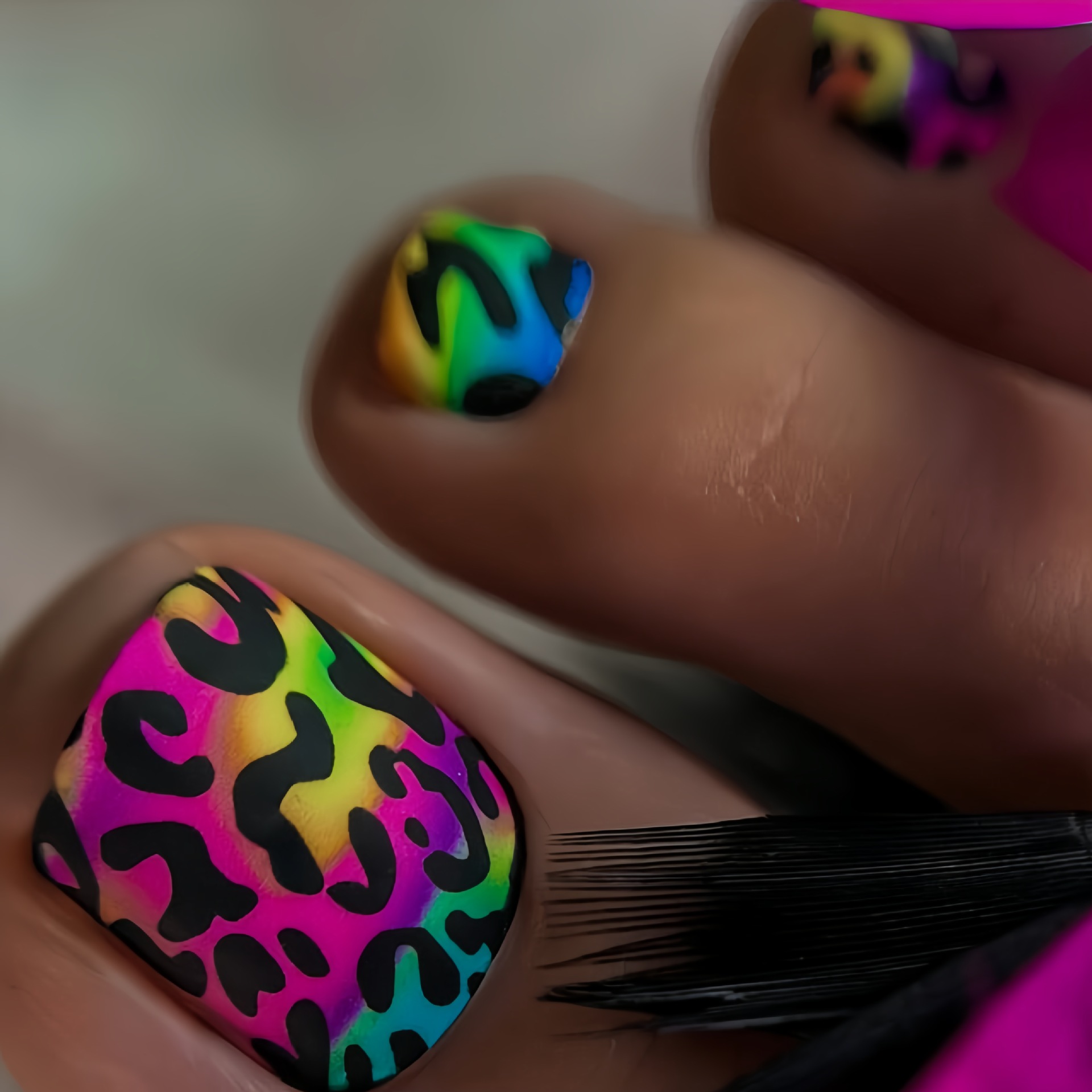 24pcs y2k Press on Toenails Sw - Nail Art Leopard ulasan dan harga