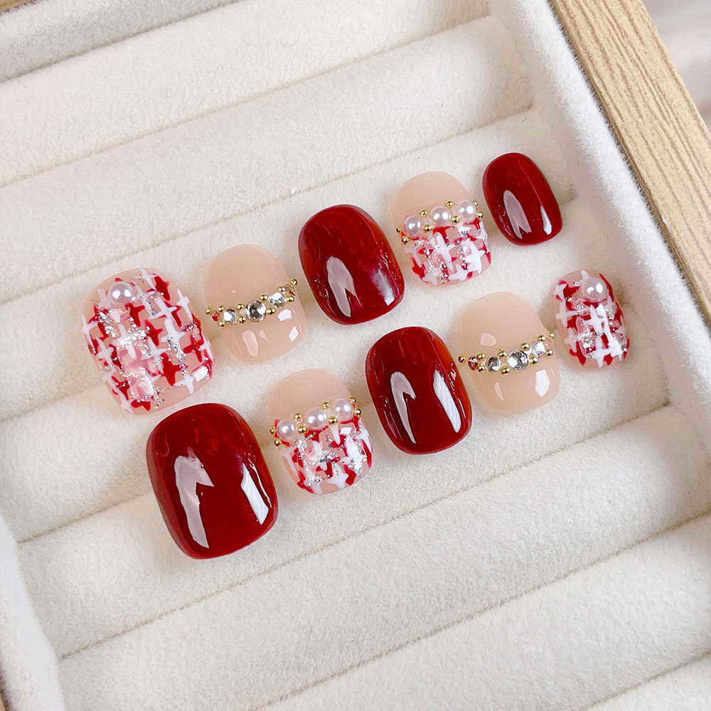 10pcs Short Square Round Handm - Nail Art Elegant ulasan dan harga