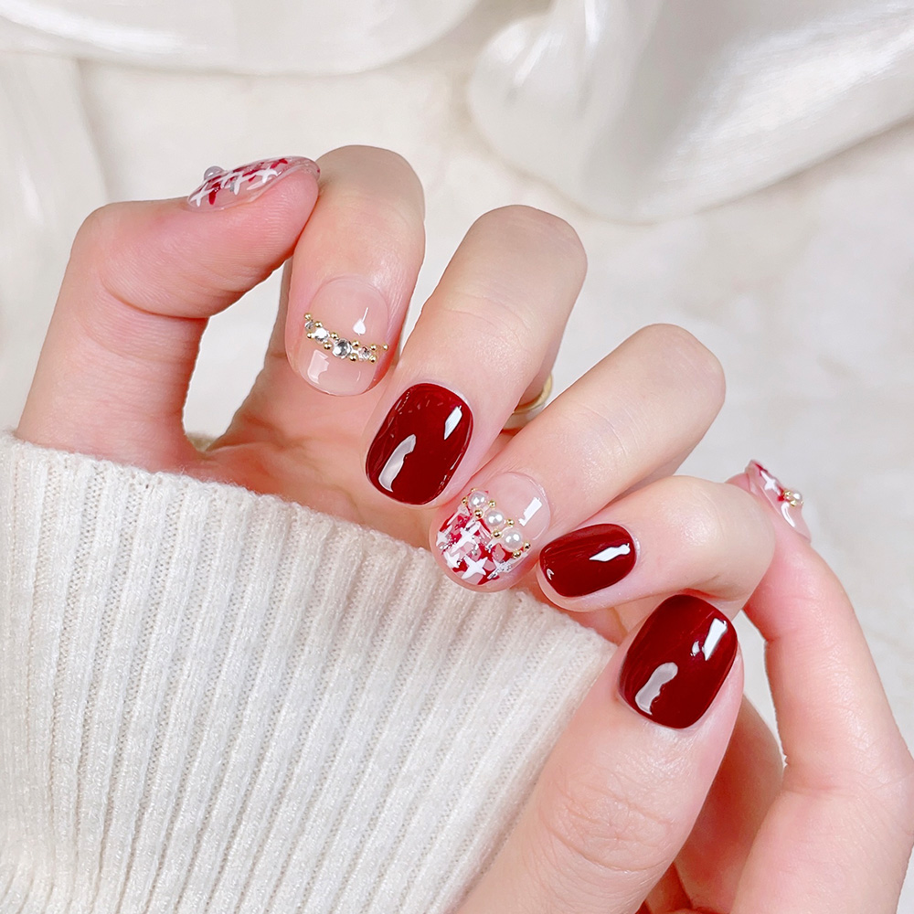 10pcs Short Square Round Handm - Nail Art Elegant ulasan dan harga
