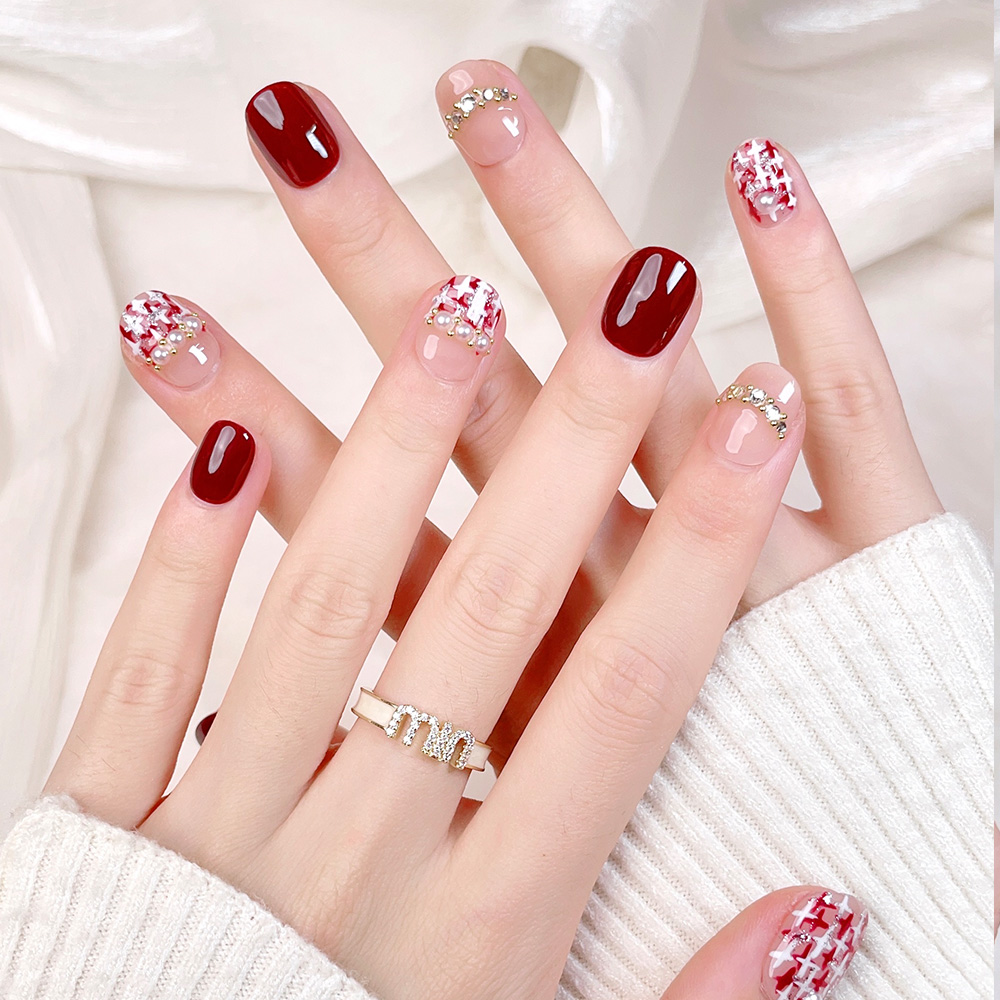 10pcs Short Square Round Handm - Nail Art Elegant ulasan dan harga