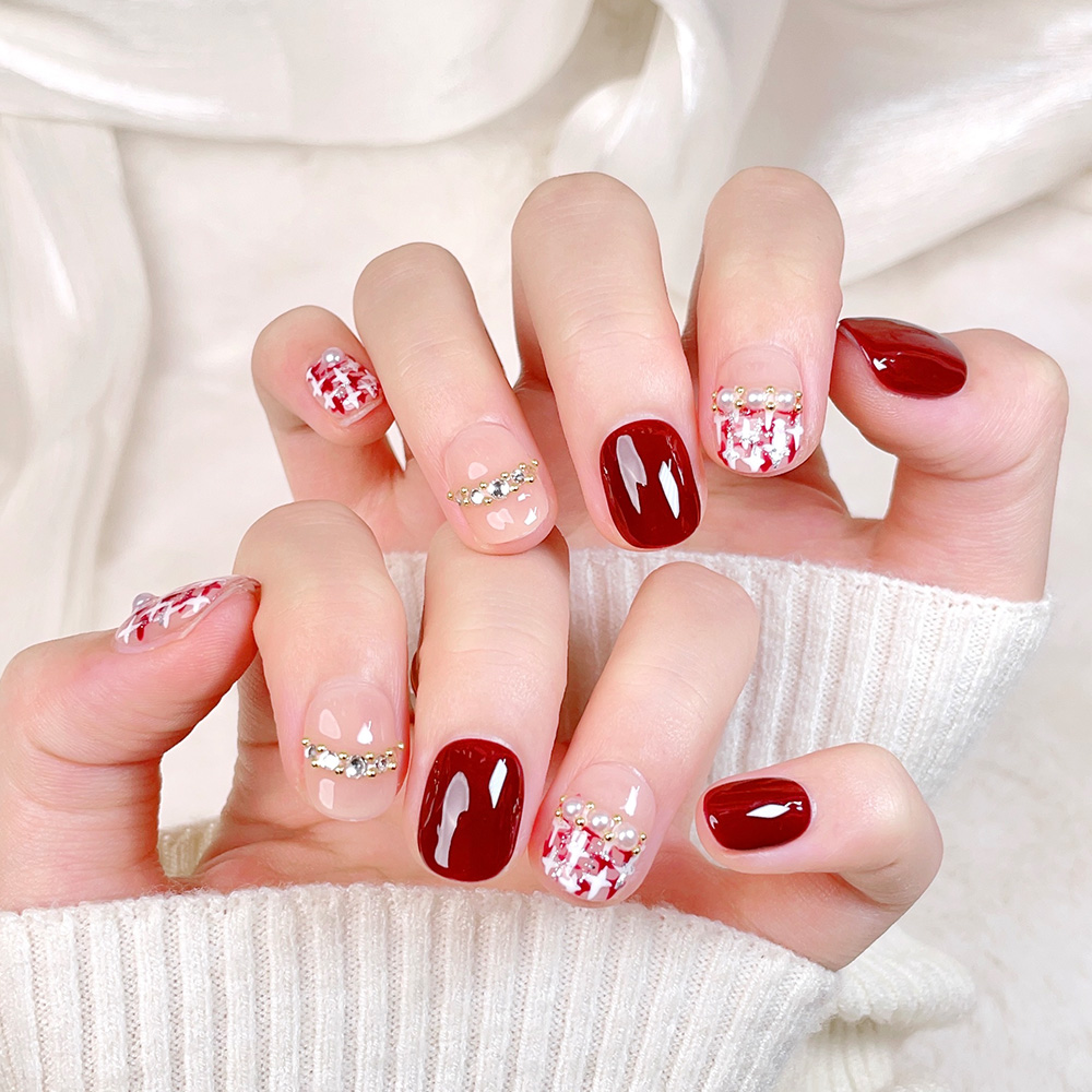 10pcs Short Square Round Handm - Nail Art Elegant ulasan dan harga