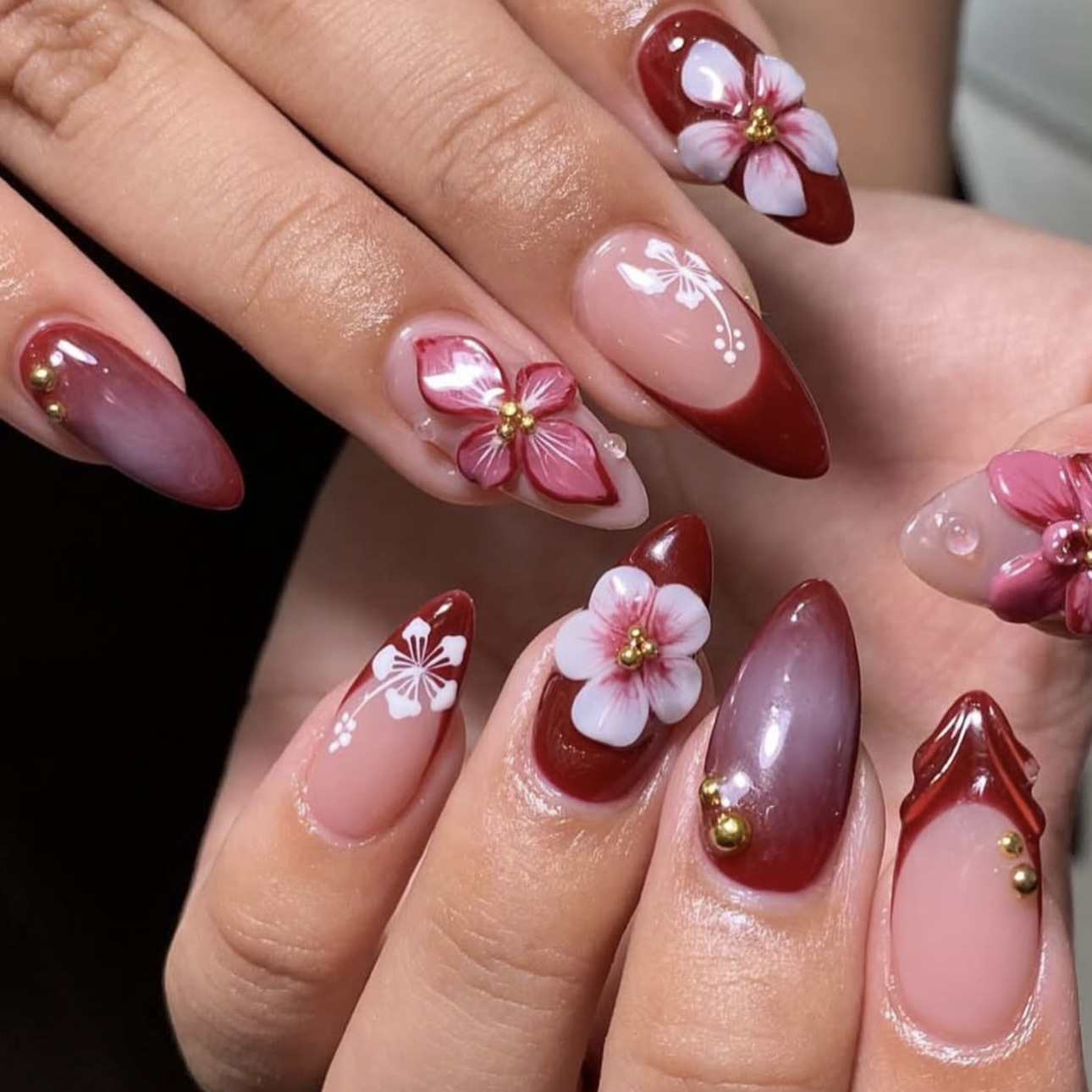 24pcs Red French Press on Nail - Nail Art Leopard ulasan dan harga