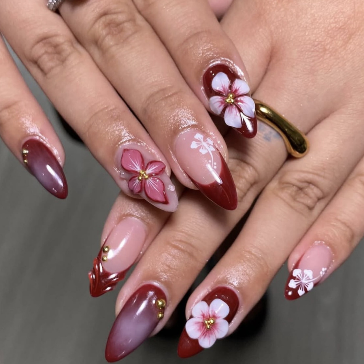 24pcs Red French Press on Nail - Nail Art Leopard ulasan dan harga