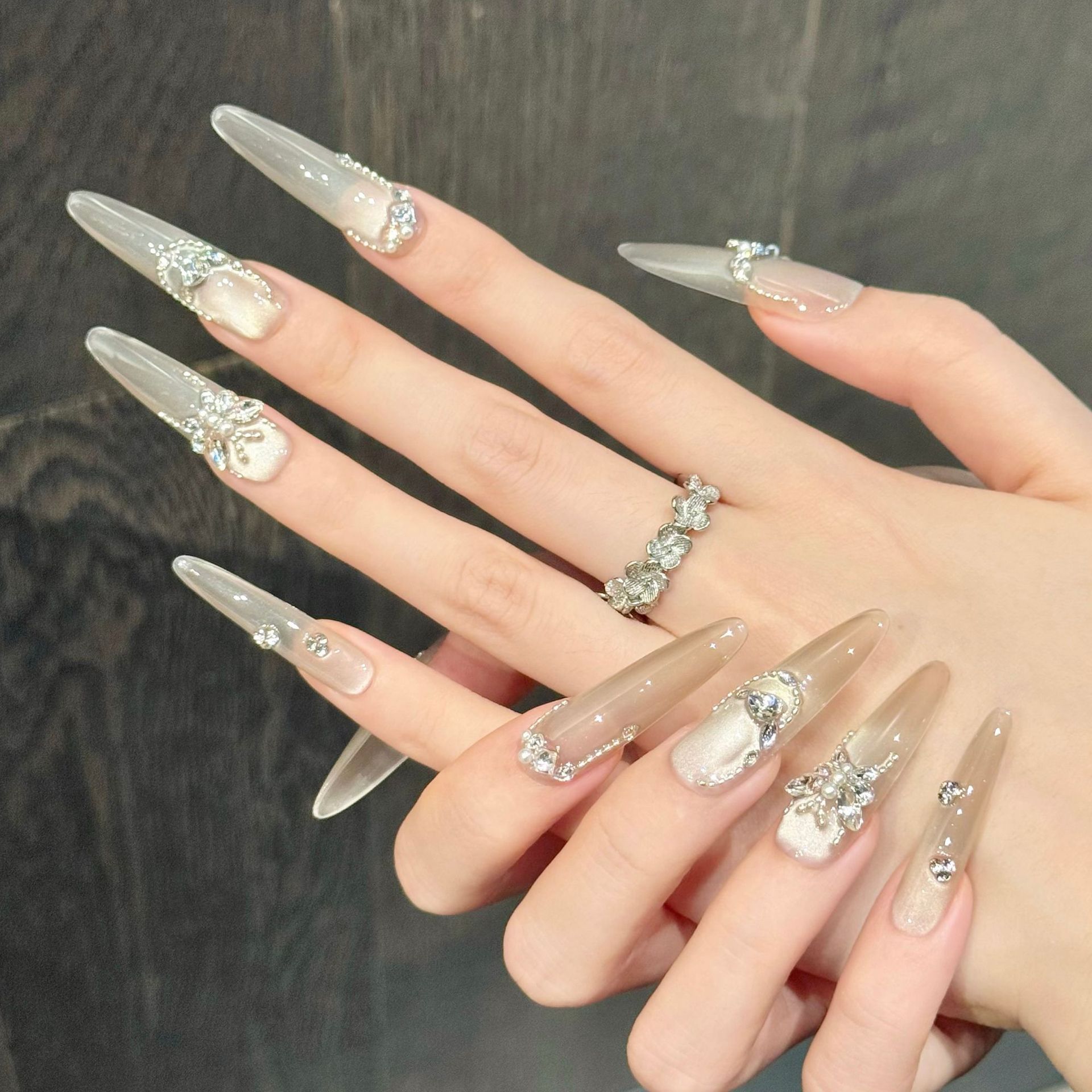 10pcs Simple Transparent False - Nail Art Elegant ulasan dan harga