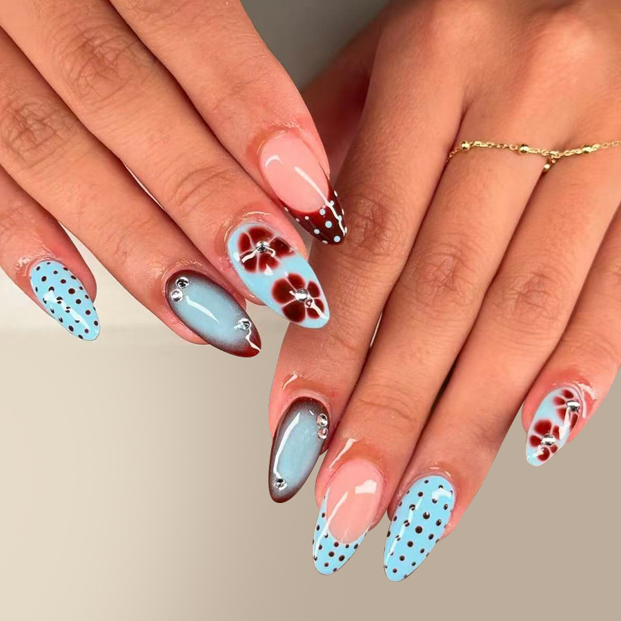 24pcs Leopard Print Brown Nail - Nail Art Leopard ulasan dan harga
