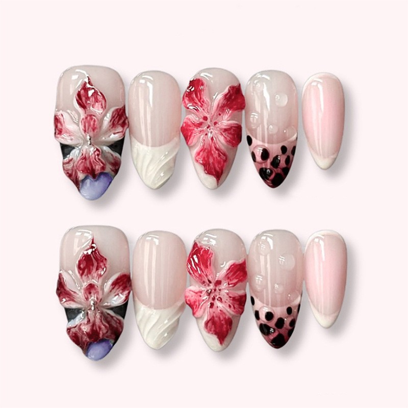 24pcs Leopard Print Brown Nail - Nail Art Leopard ulasan dan harga