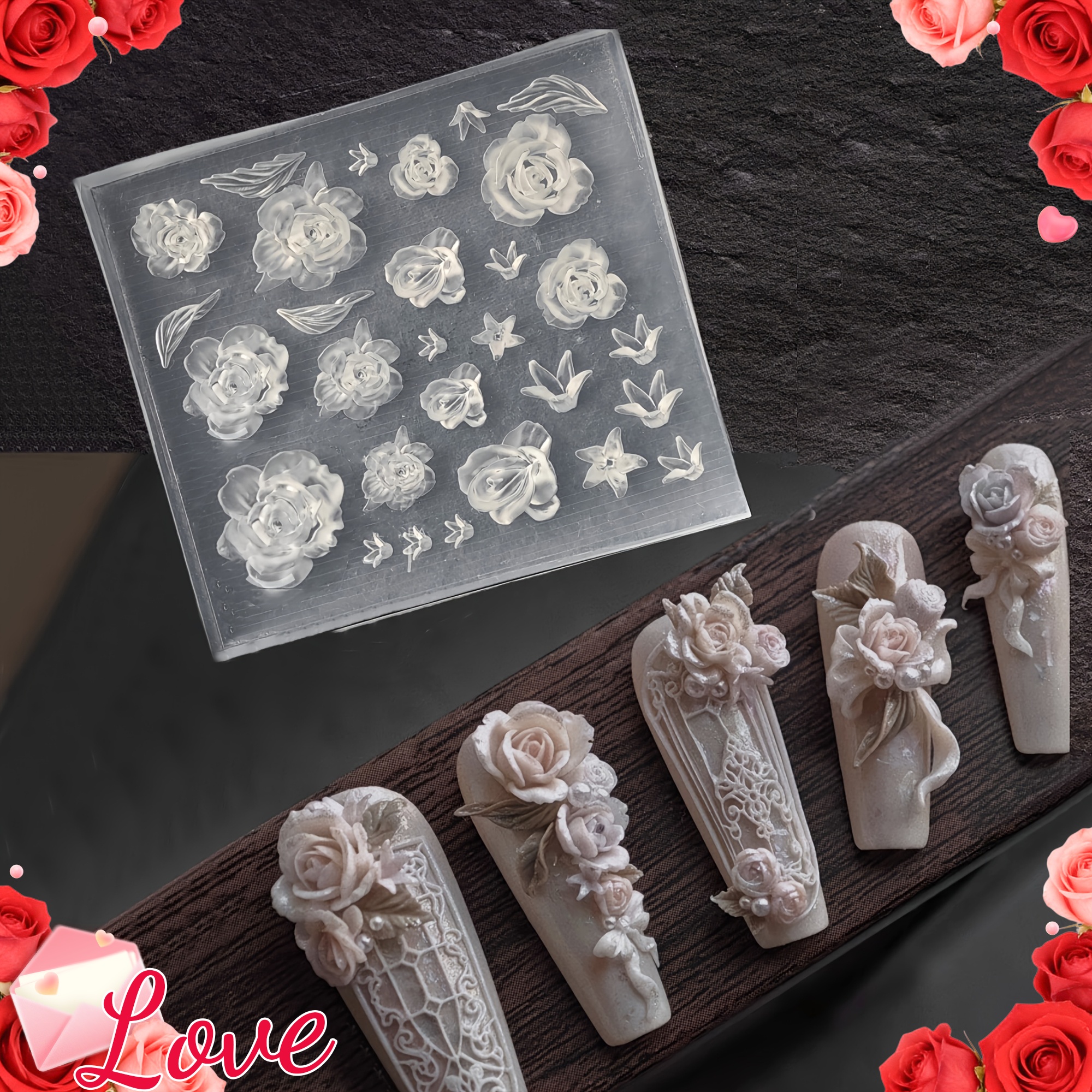 Elegant Rose Flower Nail Art S - Nail Art Elegant ulasan dan harga