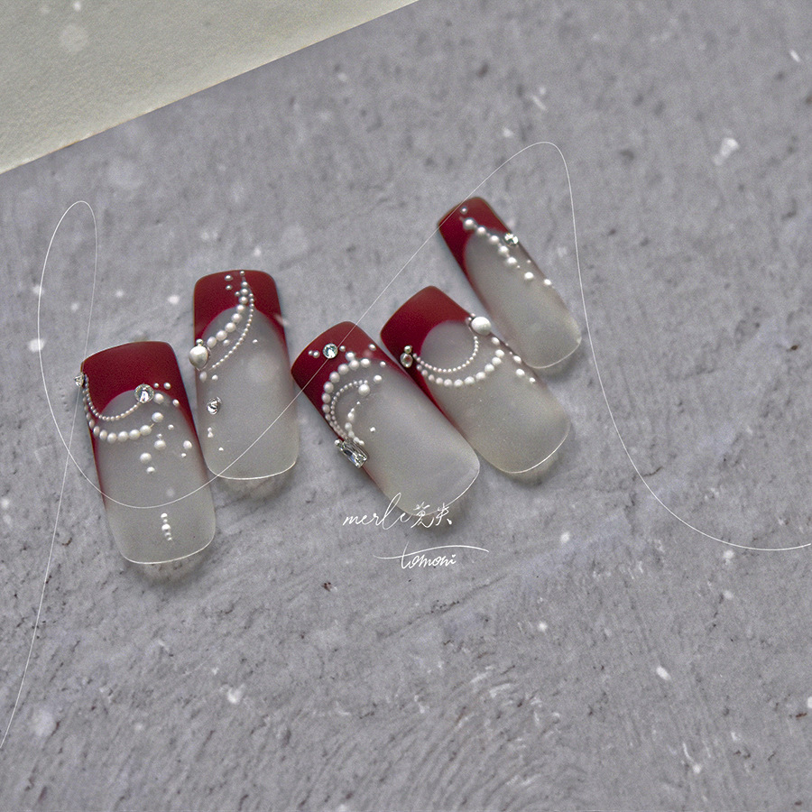 1pcs White 5D Pearl Lace Wave  - Nail Art Elegant ulasan dan harga